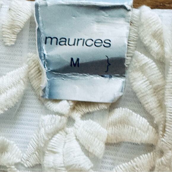 NWT Maurice's cream crocheted overlay midi pencil skirt size medium M
 b7 - Picture 4 of 5